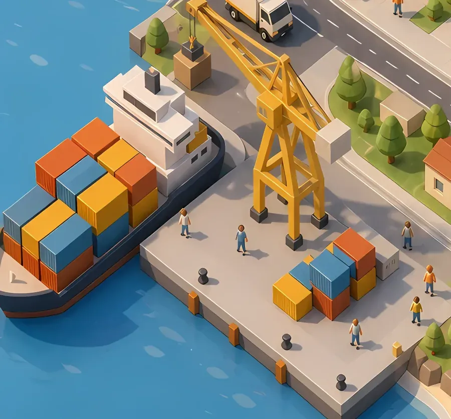 The port from above